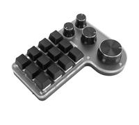 USB Macro Mechanical Gaming Keyboard, 12 Keys 4 Knobs BT Wired USB Dual mode Connection Custom Macro Programming Keyboard, Hot Swappable Red Switch