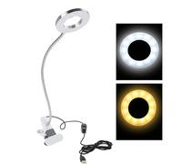 USB Makeup Tattoo LED Lamp Beauty Table Lamp with Clamp for Microblading Eyebrow/Eyeliner, Home and Salon Use (White Light/Warm Light)