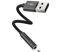 USB Male to 3.5mm Female Jack Adapter Headphone AUX Audio Cable for iPhone PC Laptop Output Plug Speaker Microphone Converter Stereo DAC for Apple Headset Desktop External Digital Car Auxiliary Input