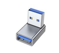 USB Male to Female Right Angle 90 Degree Turn Adapter USB3.0 Male to Female Data Elbow Adapter for Laptop PC Connector (Gray Upward)