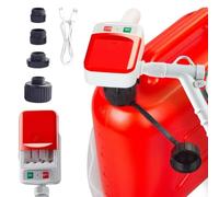 USB Manual Fuel Transfer Pump with 4 Adapters, Extended Hose for Trucks and Cans, Lock Switch Control, Leak Prevention Double Nut Design