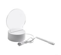 USB Message Board Lamp with Pen for Writing Messages and Easy Erasing, Acrylic Transparent Board with Warm LED Night Light, Powered by USB (Circular)
