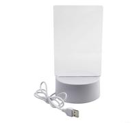 USB Message Board Night Light with Acrylic Transparent and Pen for Writing and Erasing, Warm LED Light for Desk or Home Decoration (Vertical)