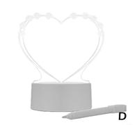 USB Message Board Night Light with Acrylic Transparent and Pen for Writing and Erasing, Warm LED Light for Desk or Home Decoration (Heart-shaped)
