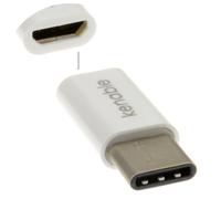 kenable USB Micro B Socket to USB 3.1 Type C Male Plug Adapter WHITE