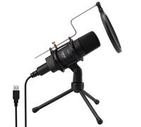 Usb Microphone For Pc With Shock Mount, Pop Filter, Tripod & Cvc Noise Reduction - Daffodil Mcp200