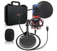 USB Microphone Podcast Recording Kit - Audio Cardioid Condenser Mic w/Shock Mount Stand & Pop Filter, for Gaming PS4, Streaming, Podcasting, Studio, YouTube, Works w/Windows PC Mac - Pyle PDMIKT200
