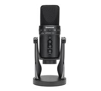 USB Microphone with Audio Interface - Black Compact