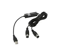 USB MIDI Cable, Universal USB In Out MIDI Cable Adapter Professional Durability MIDI to USB Interface Converter Music Keyboard to PC/Mac/Laptop for Music Editing and Recording (Black)