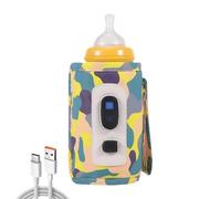 USB Milk Bottle Warmer Bag - Portable Digital Bottle Warmer with 5 Gear Temperature Settings, Adjustable Heat Keeper for Feeding, Perfect for Travel, Portable USB Milk Bottle Warmer, yellow,