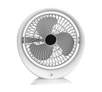 USB Mini Desk Fan - Rechargeable Electric Fan, 180° Rotating Personal Fan | 3 Speed Silent Fan with Night Light, Compact Cooling Fan for Bedside, Stud