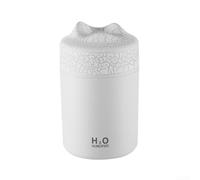 USB Mini Humidifier for Office Desk and Car Use with 300mL Water Capacity, Auto Shut Off after 4 Hours Continuous or 8 Hours Intermittent Spraying, PS and PP Construction (White)