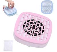 USB Mini Manicure Nail Vacuum, Nail Dust Collector with 10PCS Filter Pads, Nail Art Vacuum Dust Cleaner Extractor Fan, Quiet Desktop Nail Dust Cleaner for Home Use (Pink)