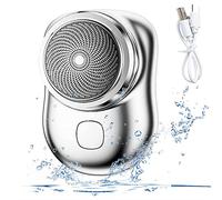 USB Mini Shaver Portable Electric Shaver,Pocket Portable Electric Shave,Mini Rechargeable Fabric Shaver,Electric Shaver Pocket Size Waterproof Razor Wet and Dry (Silver)