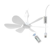 USB Mini Small Ceiling Fan quiet Camping RV Fans Emergency Portable Outdoor Hanging Gazebo Canopy Dorm Fans Silent For Tent,Hiking,Outages Home Room with Remote Battery operated,Power Bank powered