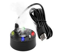 USB Mist Maker 5V Atomizer with 4-Color LED Lights, Mini Ultrasonic Fogger Humidifier with Splash Guard and Auto Shut-Off, Waterproof Air Humidifier for Fountain Pond Fish Tank Rockery Garden Indoor