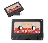 USB Mixtape Cassette Style USB Flash Drive 32GB Storage (Black - Design 1)