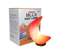 USB Moon Shape Himalayan Salt Lamp Pink Rock Crystal Light | Natural Quality Hand Crafted from Foothills of Himalayas Comes with Complete Fitting Wooden Base (USB Moon Shape Salt Lamp)