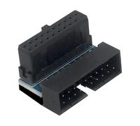 Usb Motherboard Adapter - 19/20 Pin Right Angle | Abs Internal Connector for Desktop Pc Wiring Management, Space Saving Header Adapter for Computer Case Home Office Setup