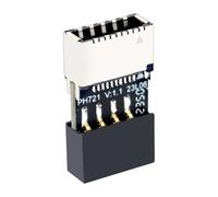 USB Motherboard Header Extension: 9 Pin USB 2.0 Internal Connector, Type C Front Panel Converter, High Speed Male to E Type Female Adapter for C Chassis Upgrade
