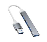 USB Multiport Adapter - Lightweight 4 Port USB Hub Laptop, Compact USB Expander Ethernet Slot | Portable USB 3.0 Splitter Desktop, External Drives, gming Console, Printer Office Setup Data Sharing