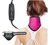 USB Neck Heat Pad Electric Neck Warmer Collar Pain Relief Physical Therapy Heated Neck Wrap Brace with 3 Adjustable Temperature 3 Timer Mode Warm Neck Support Band for Women Men Elder (Hot Pink)