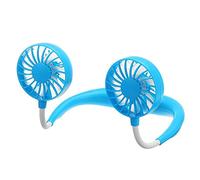 USB Neckband Fan 2nd Aromatherapy Handfree Personal Fan Mini Neck Double Fans Wearable Portable Mini Fan (Blue)