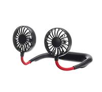 USB Neckband Fan 2nd Aromatherapy Handfree Personal Fan Mini Neck Double Fans Wearable Portable Mini Fan (Black)