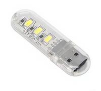 USB Night Light with Small Form Factor 59x18x8mm and Three 5730 LEDs for Convenient Carry and Immediate Illumination from Any 5V USB Port (1pc)
