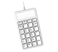USB Numeric Keypad 23-Key Wired Backlit Keypad Slim Mini Number Financial Accounting Breathing Pad for Laptop Desktop Computer PC (White)