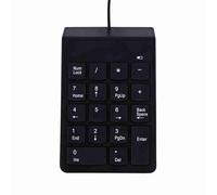 USB Numeric Keypad Mini Number Pad Numpad Plug-and-Play for Notebook Users Spill Resistant Ergonomic Tilt for Spreadsheet Users ABS Black 1pc