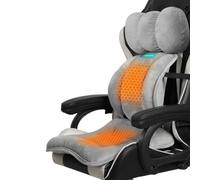 USB Office Heated Seat Cushion, 3-Temperature Heated Seat Pad with Elastic Strap, Office Chair Pad for Back Waist HIPS Thighs Home Office Use (Grey)