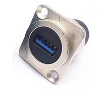 USB Panel Mount Connector Female to Female with High Speed Data Transfer for 86 Cabinet Installation Durable Copper Core 1 Piece (Silver Shell)