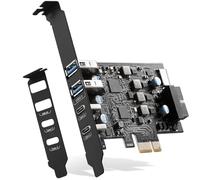 USB PCIe Card PCI Express to 6 Ports USB Expansion Card (2X Type A - 2X USB C) with External 20pin Type-E Header (to Type-c Front Panel)/ 19pin Adapter Low Profile Bracket with Windows and Linux