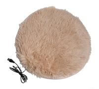 USB Pet Electric Blanket, Plush Cat Dog Electric Heating Pad Pet Warming Bed Energy-saving with Temperature Sensor for Various Small Animals(Beige)