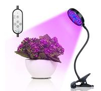 USB Plant Grow Light Red & Blue Spectrum Adjustable Desktop Clamp Growing Lamp for Indoor Plants 5 Dimmable Levels 4/8/12H Timer(one head)