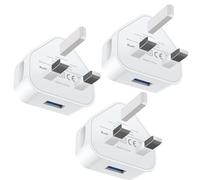 USB Plug 3 Pack, USB Mains Charger Adaptor UK 5V 1A Wall Charging Plug Adapter for iPhone Apple 14/14 Pro/14 Pro Max/14 Plus/13/12/11/XS/X/XR/8/7/6/6S Plus/5, for iPad i Phone more deivces
