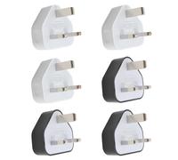 USB Plug Adapter UK 3 Pin Wall Charger 6 Pack, Compact USB Plug 5V/1A Phone Charger Mains Adapter for iPhone 14/13/12/11/XR/SE/8/7/6, Samsung Galaxy, Huawei, Google Pixel (Black & White)