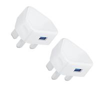 USB Plug,Dual USB Charger Plugs Adaptor UK 2Pack 10.5W Phone Plugs with USB Port Double Compact 3 Pin Mains Charge Head 5V 2.1AMP Charging Compatible with iPhone 13 12 11 SE XS XR X 8 7 6 5,iPad