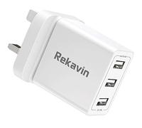 USB Plug,Multi USB Plug Adaptor UK 5V/3A for iPhone Charger Head,Multiple Port Dual Charging Adapter UK Triple Way 3 Pin Double Main Charge for iPhone 16 15 14 13 12 11 X XR XS 8 7 6 6S 5 5S SE,iPad