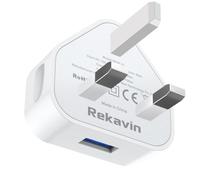 USB Plug UK 3 Pin Mains Charger,USB Wall Charger Plug Adaptor UK Compact Phone Charge Head 5V/1A/5W Charging for iPhone 11/11 Pro/10/Xs/XS Max/XR/X/8/7/6 Plus/5/5S/iPad,Samsung,MP3,USB Device