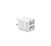 USB Plug UK, 50W 6-Port USB Wall Charger Plug Multi Port Power Adapter + QC Wall Plug Multiport Mains Charging Plug for iPhone 16 15 14 13 12 11 Pro Max SE XS XR Plus, Samsung, iPad, AirPod