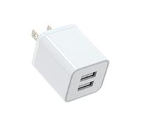 USB Plug Wall Charger 2 Pack Dual Port Electrical Cube 5V 2.4A Charging Block Plugs Compatible 1 (White, One Size)