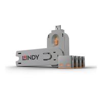 Lindy USB Port Blocker - Pack 4, Colour Code: Orange security access control system