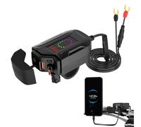 USB Port for Moto - Quick Charge Waterproof Retractable Type-C Adapter 12V-24V,USB Charger Socket for Motorcycle | for Electronic Devices in Travel Camping Work and Home