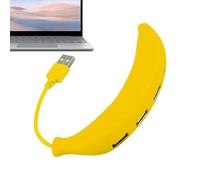 USB Port Hub - USB Hub for Laptop | 4-Port Multiport Adapter Splitter | High-Speed Data Transfer, Fun Banana Shape 2.0 Expander, Type C Compatible for PC, Drive, Camera,