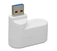 USB Port Splitter 3 Port Extend Connector, 90° and 180° Rotatable USB 3.0 Hub for Windows, for OS X, for Linux Systems Desktop Laptop, 5Gbps Transfer (White)