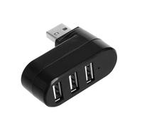 USB Port Splitter, 3 Ports USB 2.0 Rotatable HUB, USB to 3USB Converter 90° 180° 270° Degree for PC Laptop Notebook Tablet (Black)