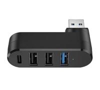 USB Port Splitter - 4 Port USB 3.0 Hub, High Speed Rotatable USBs Splitter Expander | Multi USBs Adapter Station For Laptop, PC, Car, Keyboard, Hard Drive, Flash Drive & Data Transfer