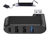 USB Port Splitter - High Speed 3.0 Extension Hub, Rotary Multiport Connector | 4 Port Data Adapter, Swivel Extension Cord for Laptop, Desktop Console